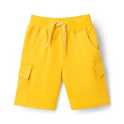 Babyhug Single Jersey Knit Half Sleeves T-Shirt & Shorts Set with Text Print - Yellow & Blue