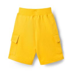 Babyhug Single Jersey Knit Half Sleeves T-Shirt & Shorts Set with Text Print - Yellow & Blue