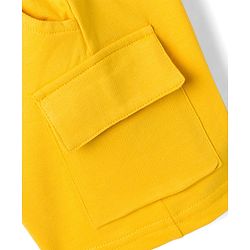 Babyhug Single Jersey Knit Half Sleeves T-Shirt & Shorts Set with Text Print - Yellow & Blue