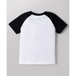 Babyhug Disney Single Jersey Knit Half Sleeves Raglan T-shirt & Shorts With Mickey Mouse Graphic - Black & White