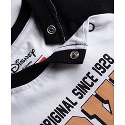 Babyhug Disney Single Jersey Knit Half Sleeves Raglan T-shirt & Shorts With Mickey Mouse Graphic - Black & White