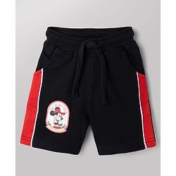 Babyhug Disney Single Jersey Knit Half Sleeves Raglan T-shirt & Shorts With Mickey Mouse Graphic - Black & White