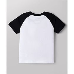 Babyhug Disney Single Jersey Knit Half Sleeves Raglan T-shirt & Shorts With Mickey Mouse Graphic - Black & White