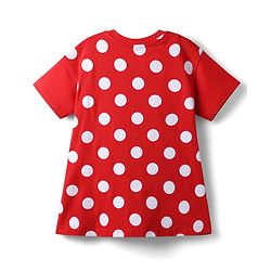Babyhug Disney 100% Cotton Knit Drop Shoulder Nighty With Minnie Mouse Graphic - Red