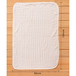 Babyhug Premium Cotton Knitted & Fur Blanket - White