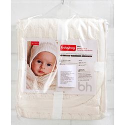 Babyhug Premium Cotton Knitted & Fur Blanket - White