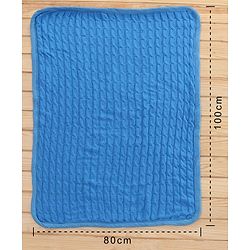 Babyhug Premium Cotton Knitted & Fur Blanket - Blue