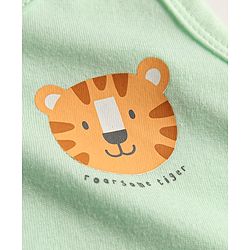 Babyhug 100% Cotton Single Jersey Knit Sleeveless Antibacterial Sando Striped Vests With Cub Print Pack of 3 - Multicolor