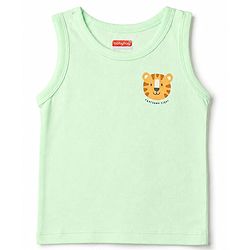 Babyhug 100% Cotton Single Jersey Knit Sleeveless Antibacterial Sando Striped Vests With Cub Print Pack of 3 - Multicolor
