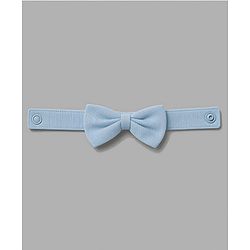 Babyhug 100% Cotton Woven Half Sleeves Solid Party Romper With Bow Applique - Light Blue