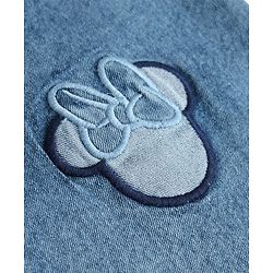 Babyhug Disney Full Length Denim Jeans with Minnie Mouse Patch - Blue