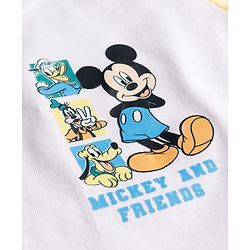Babyhug Disney Single Jersey Knit Half Sleeves T-Shirt & Denim Shorts set with Front & Back Mickey & Friends Graphics - Multicolor