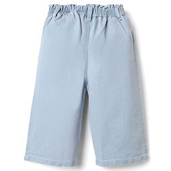Babyhug Disney Denim Full Length Jeans With Minnie Mouse Graphic & Bow Embroidery - Light Blue