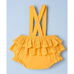 Babyhug 100% Cotton Interlock Knit Half Sleeves Onesies With Duck Embroidery - Orange