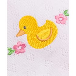 Babyhug 100% Cotton Interlock Knit Half Sleeves Onesies With Duck Embroidery - Orange