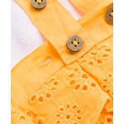 Babyhug 100% Cotton Interlock Knit Half Sleeves Onesies With Duck Embroidery - Orange