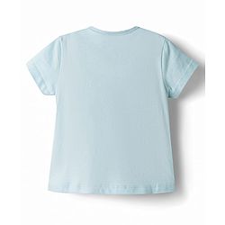 Babyhug Disney Single Jersey Knit Half Sleeves T-Shirt & Denim Shorts Set with Minnie & Friends Graphics - Multicolor