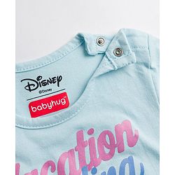Babyhug Disney Single Jersey Knit Half Sleeves T-Shirt & Denim Shorts Set with Minnie & Friends Graphics - Multicolor
