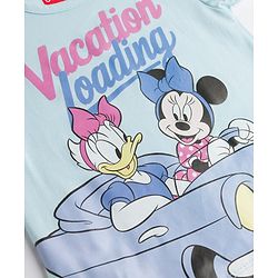 Babyhug Disney Single Jersey Knit Half Sleeves T-Shirt & Denim Shorts Set with Minnie & Friends Graphics - Multicolor