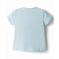 Babyhug Disney Single Jersey Knit Half Sleeves T-Shirt & Denim Shorts Set with Minnie & Friends Graphics - Multicolor