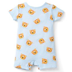 Babyhug 100% Cotton Interlock Knit Half Sleeves Rompers With Tiger Print Pack of 2 - Multicolor