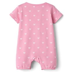 Babyhug 100% Cotton Knit Half Sleeves Floral & Bow Printed Rompers Pack Of 2 - Multi Color