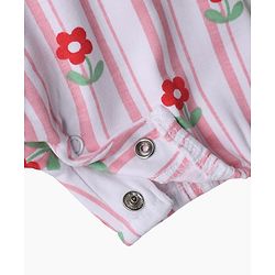 Babyhug 100% Cotton Knit Half Sleeves Floral & Bow Printed Rompers Pack Of 2 - Multi Color