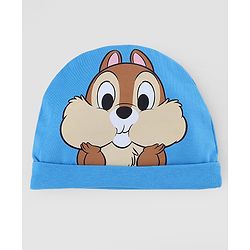 Babyhug Disney 100% Cotton Interlock Knit Caps Mittens & Booties with Disney Chip Graphic Print Blue - Diameter 16