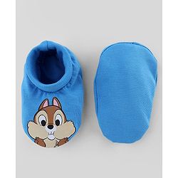 Babyhug Disney 100% Cotton Interlock Knit Caps Mittens & Booties with Disney Chip Graphic Print Blue - Diameter 16
