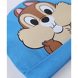 Babyhug Disney 100% Cotton Interlock Knit Caps Mittens & Booties with Disney Chip Graphic Print Blue - Diameter 16
