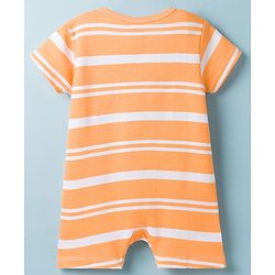 Babyhug 100% Cotton Interlock Knit Half Sleeves Romper With Animal Print Pack of 2 - Multicolor