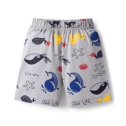 Babyhug Cotton Knit Half Sleeves T-Shirt & Shorts Night Suit With Shark Print - Blue