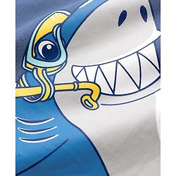 Babyhug Cotton Knit Half Sleeves T-Shirt & Shorts Night Suit With Shark Print - Blue