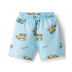 Babyhug 100% Cotton Knit Half Sleeves T-Shirt & Shorts Night-Suit With JCB Print - Grey
