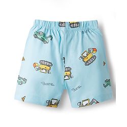 Babyhug 100% Cotton Knit Half Sleeves T-Shirt & Shorts Night-Suit With JCB Print - Grey