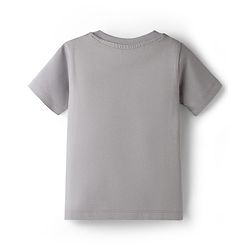Babyhug 100% Cotton Knit Half Sleeves T-Shirt & Shorts Night-Suit With JCB Print - Grey