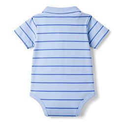 Babyhug 100% Cotton Interlock Knit Half Sleeves Polo Collar Cub Printed Onesie - Multicolour