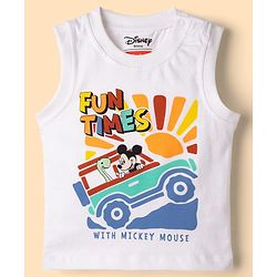 Babyhug Disney Half Sleeves Shirt & Shorts Set With T-Shirt & Mickey Mouse Graphics - Multicolor