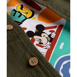 Babyhug Disney Half Sleeves Shirt & Shorts Set With T-Shirt & Mickey Mouse Graphics - Multicolor