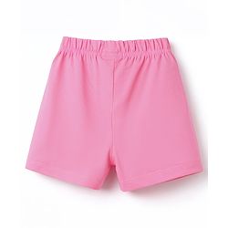 Babyhug Cotton Knit Half Sleeves Top & Shorts Night-Suit With Tree & Food Truck Print - Pink