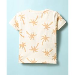 Babyhug Cotton Knit Half Sleeves Palm Tree Printed T-Shirt - Multicolor