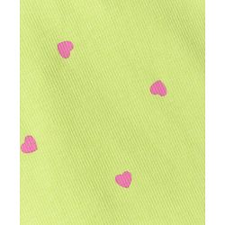 Babyhug Cotton Lycra Knit Half Sleeves T-Shirt with Heart Print - Limegreen