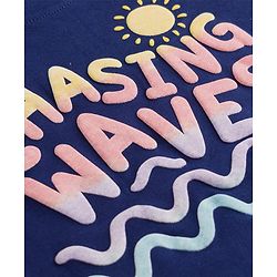 Babyhug Cotton Knit Half Sleeves Beach Theme Printed T-Shirt - Navy Blue