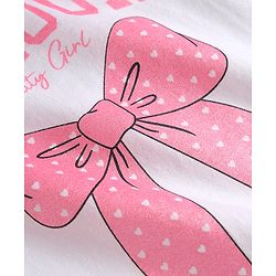 Babyhug Cotton Knit T-Shirt Half Sleeves Glitter Printed Graphics Multi Color 6-9 Months