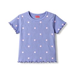 Babyhug Cotton Knit T-Shirt with All Over Heart Print Multi Color 6-9 Months