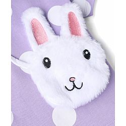 Babyhug Terry Knit Half Sleeves Top & Shorts Co-ord Set with Polka Dot Print & Sling Bag - Lavender