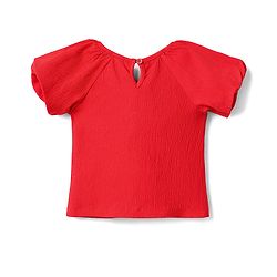 Babyhug Single Jersey Knit Half Sleeves Top & Skirt Set with Polka Dot Print & Bow Applique - Red & White