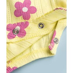 Babyhug 100% Cotton Knit Half Sleeves Rompers with Floral Print Pack of 2 - Multicolor