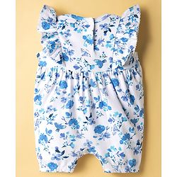Babyhug 100% Cotton Knit Sleeveless Rompers with Floral Print Pack of 2 - Multicolor