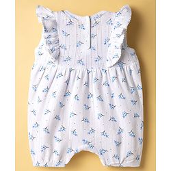 Babyhug 100% Cotton Knit Sleeveless Rompers with Floral Print Pack of 2 - Multicolor